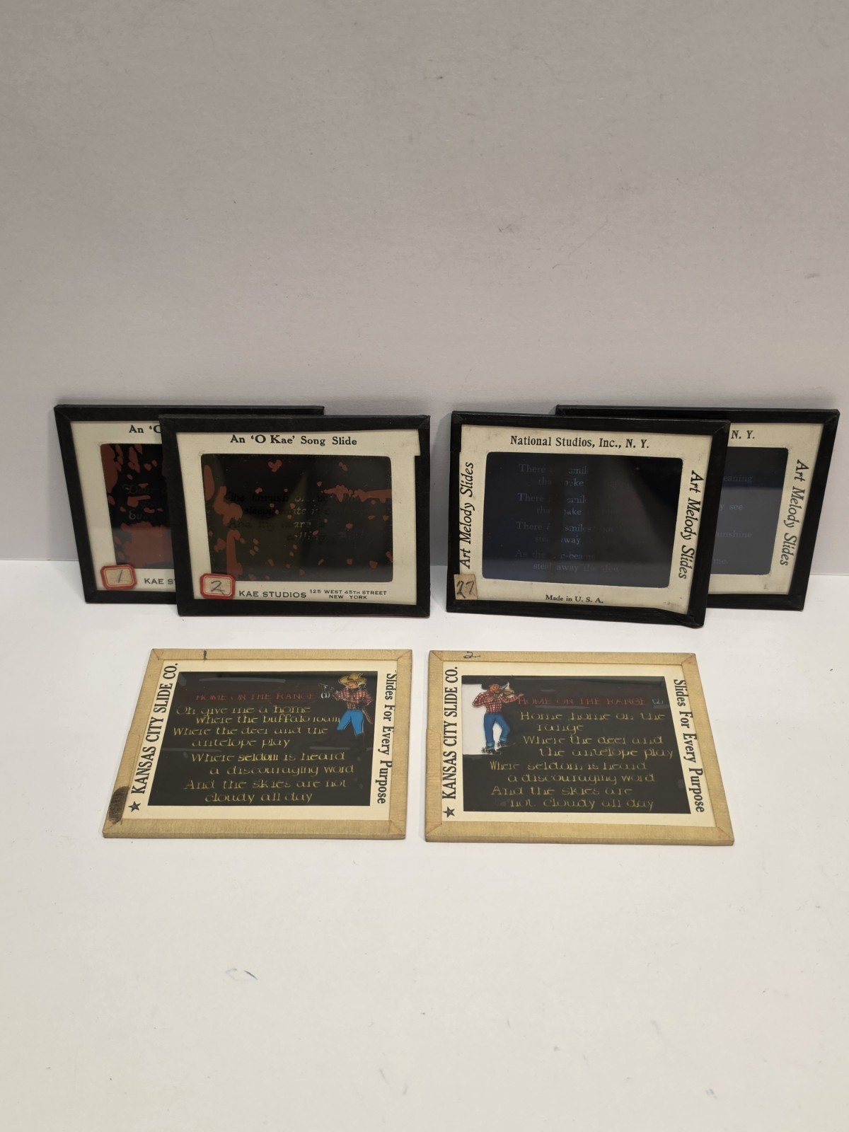 Antique Cinema Magic Lantern Slides Audience Sing-a-Long Slides 3 Songs Antique Cinema Magic Lantern Slides Audience Sing-a-Long Slides 3 Songs