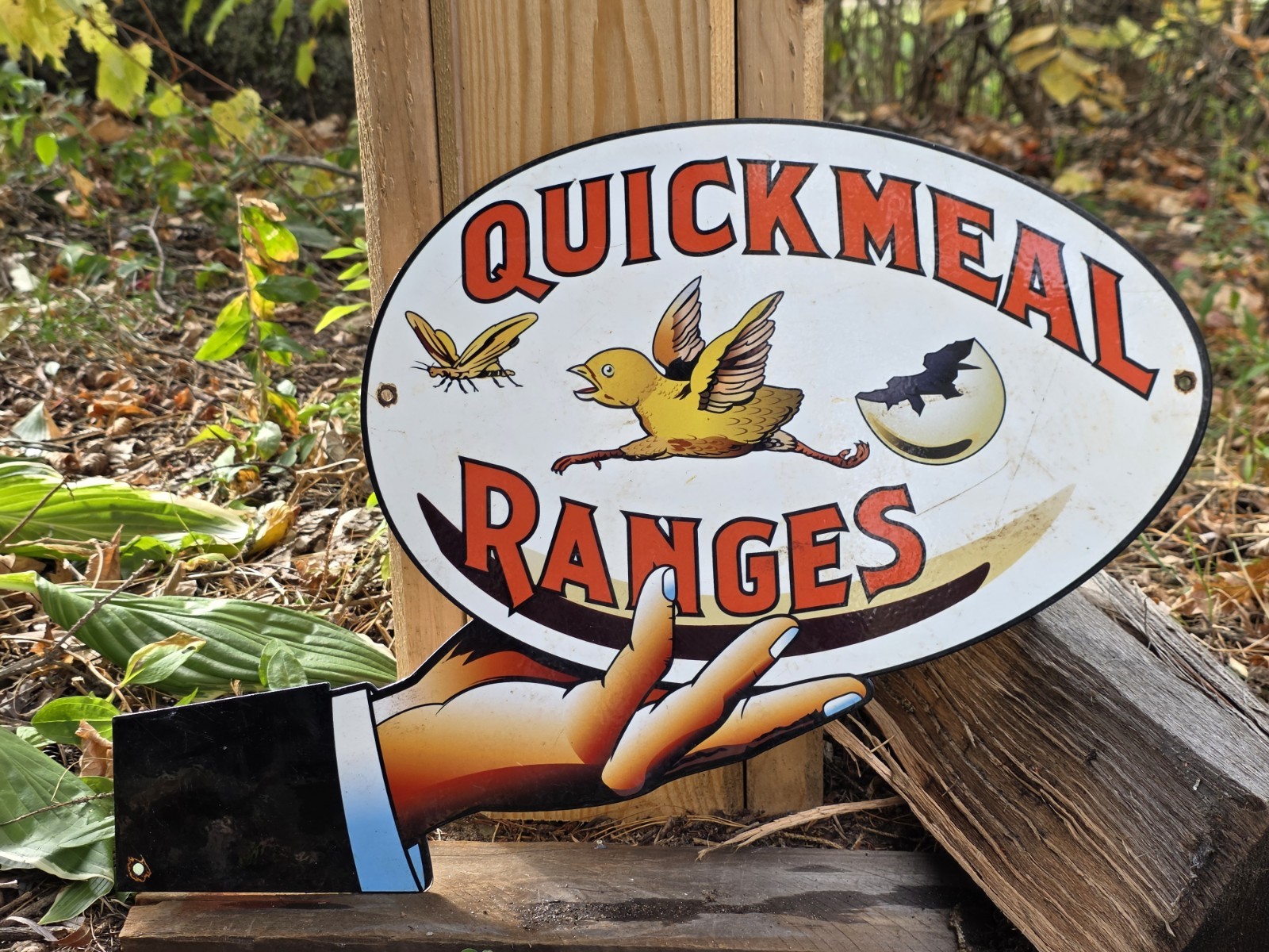 VINTAGE QUICK MEAL GAS RANGES PORCELAIN HEAVY METAL SIGN 12