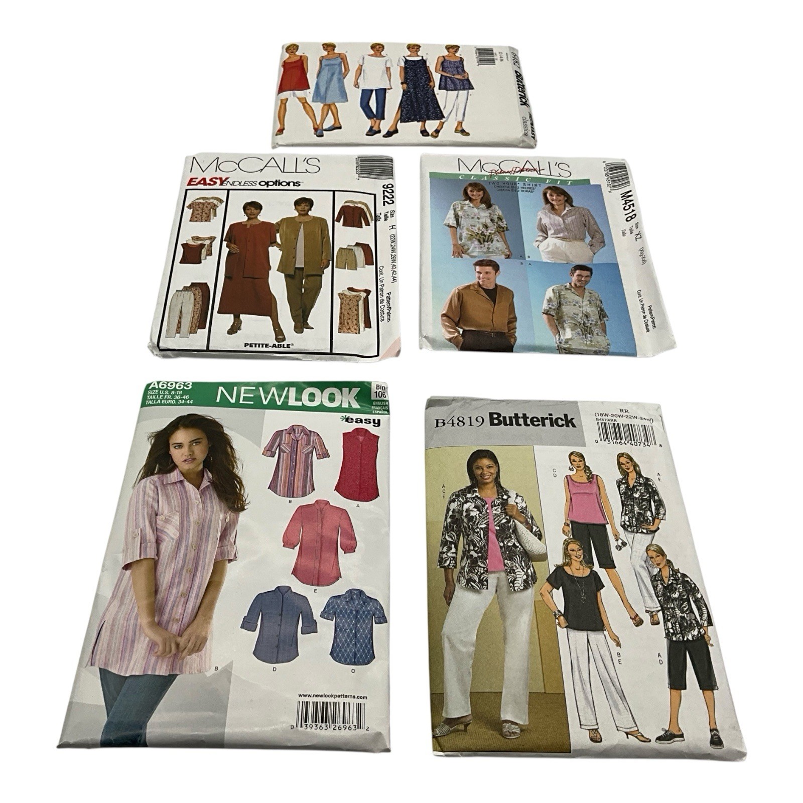 5 Women Blouse Patterns, Vintage 2 Butterick, 2 McCalls, 1 New Look UNCUT Lot12 5 Women Blouse Patterns, Vintage 2 Butterick, 2 McCalls, 1 New Look UNCUT Lot12