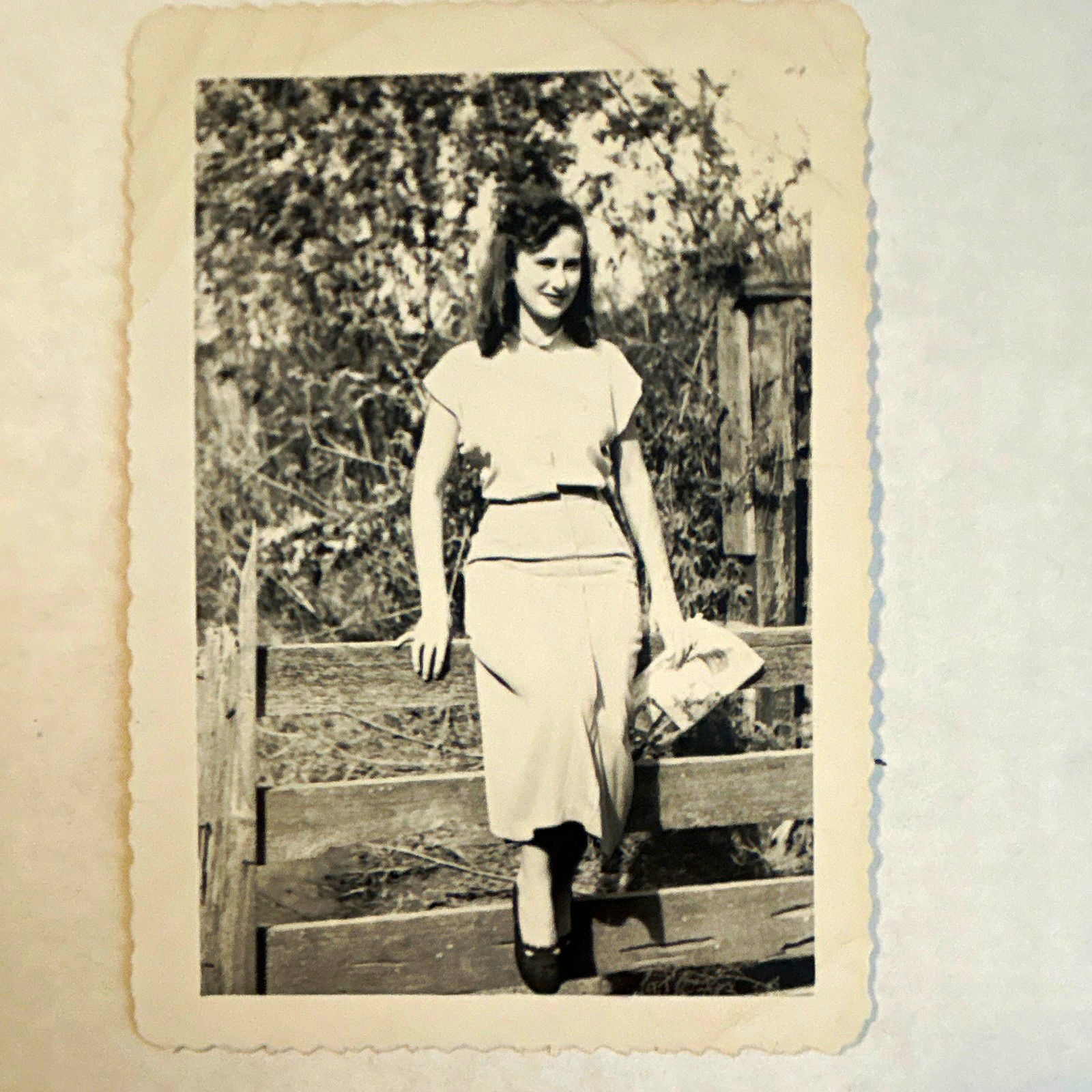 Vintage Original 1940s B&W Portrait Snapshot of Pretty Young Woman Signed Ina Vintage Original 1940s B&W Portrait Snapshot of Pretty Young Woman Signed Ina