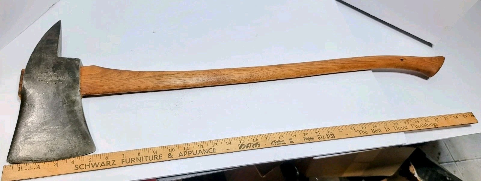Vintage Fireman\'s Axe, True Temper Kelly Works Standard, 6.8 lb, 32\ Vintage Fireman\'s Axe, True Temper Kelly Works Standard, 6.8 lb, 32\