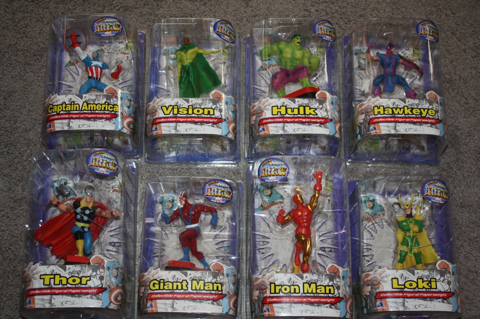 NEW MONOGRAM MARVEL AVENGERS UNIVERSE FIGURAL PAPERWEIGHT SERIES 1 SET of 8 COMP NEW MONOGRAM MARVEL AVENGERS UNIVERSE FIGURAL PAPERWEIGHT SERIES 1 SET of 8 COMP