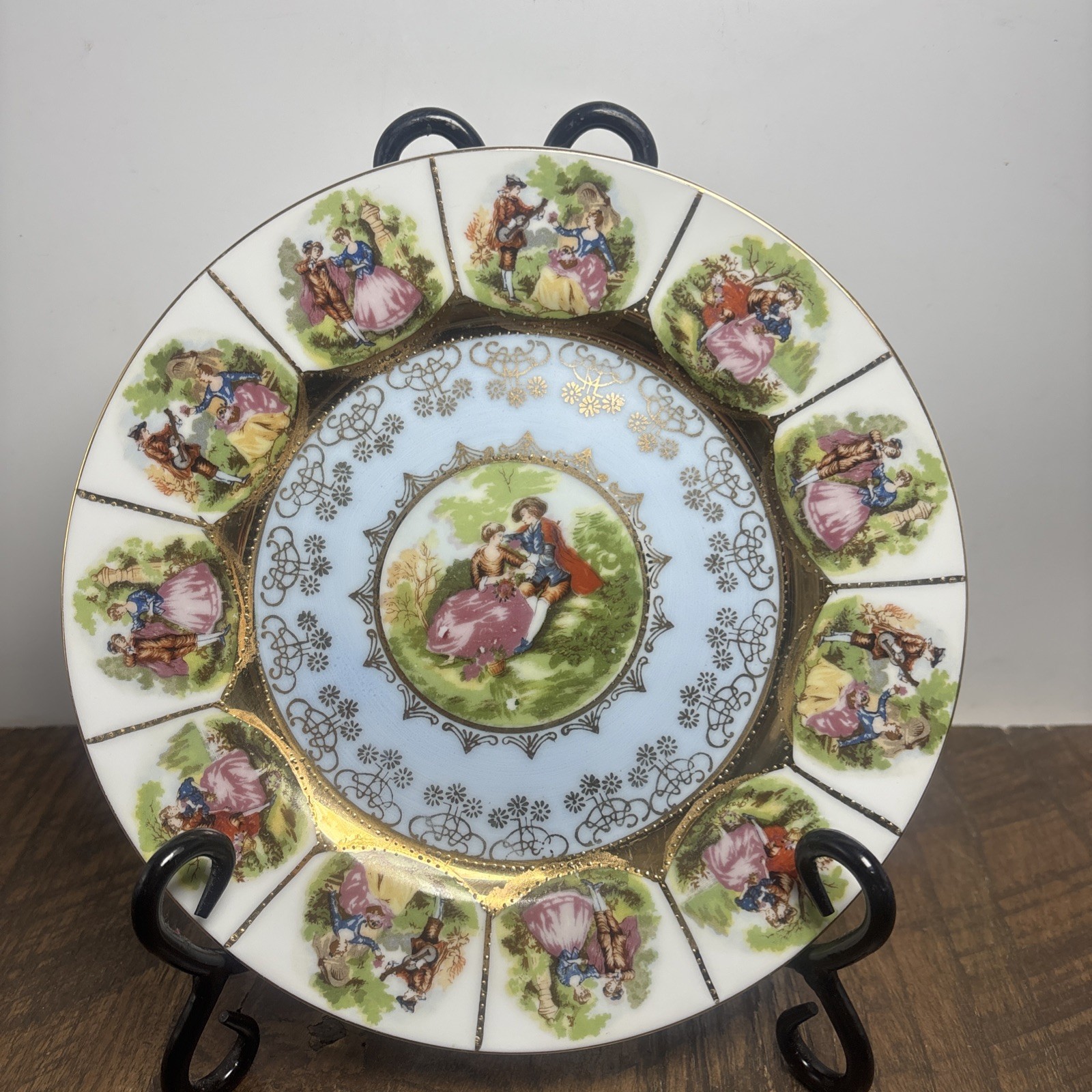 VTG Love Story Salad Plate 7.5” Courting Couples\