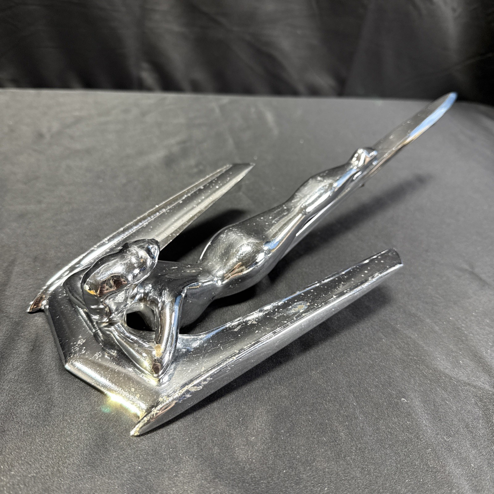 1950-54 Nash Flying Lady Goddess Hood Ornament Chrome OEM Vintage (George Petty) 1950-54 Nash Flying Lady Goddess Hood Ornament Chrome OEM Vintage (George Petty)