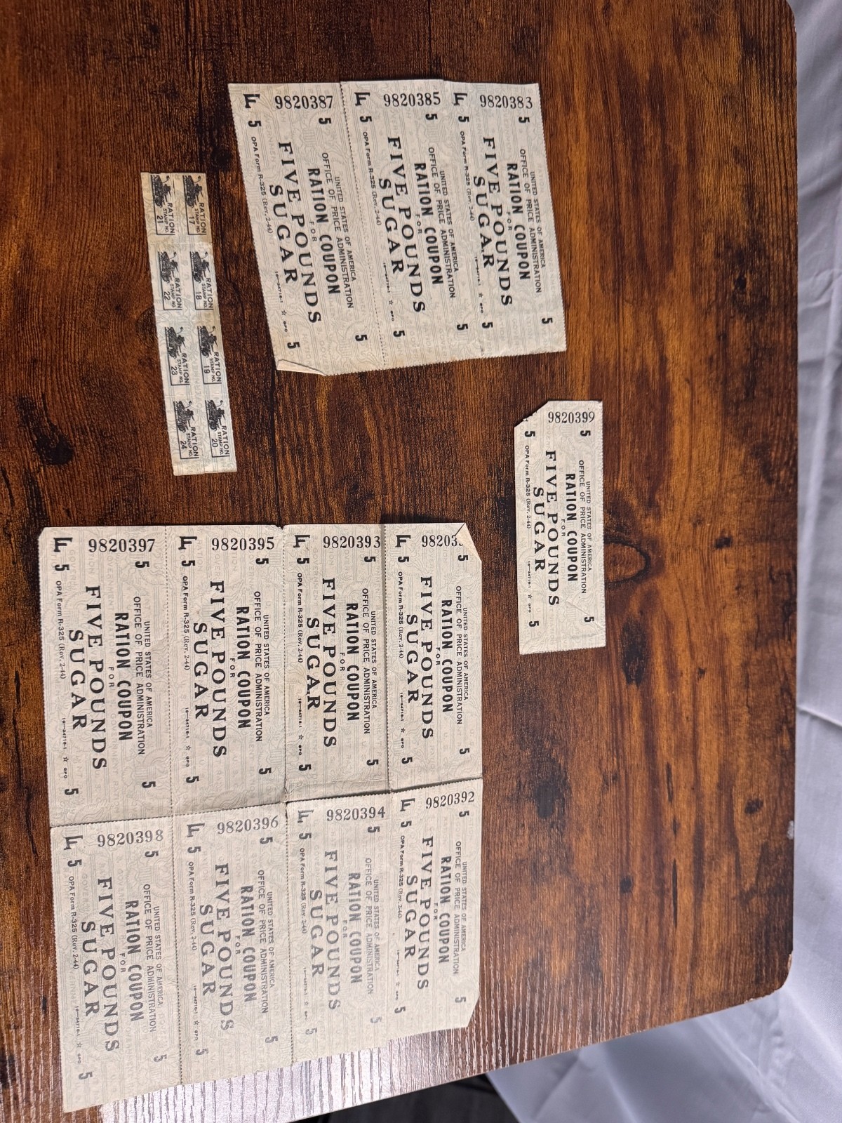 WWII OPA Sugar Ration Coupons & Stamps Lot Office of Price Administration