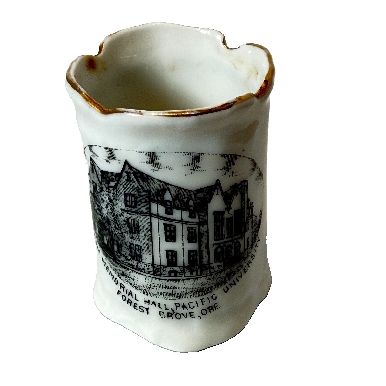 FOREST GROVE OREGON ORE Antique PACIFIC UNIVERSITY Souvenir TRINKET CUP FOREST GROVE OREGON ORE Antique PACIFIC UNIVERSITY Souvenir TRINKET CUP