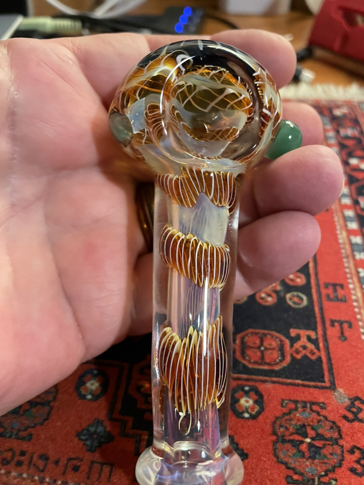 Beautiful Hand Blown Glass Pipe/American Made/For Tobacco Use Only Beautiful Hand Blown Glass Pipe/American Made/For Tobacco Use Only