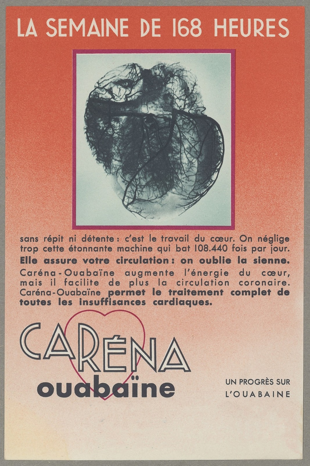 🫀 Vintage French Medical Poster - Carena Ouabaine - 24x36” - Premium Matte
