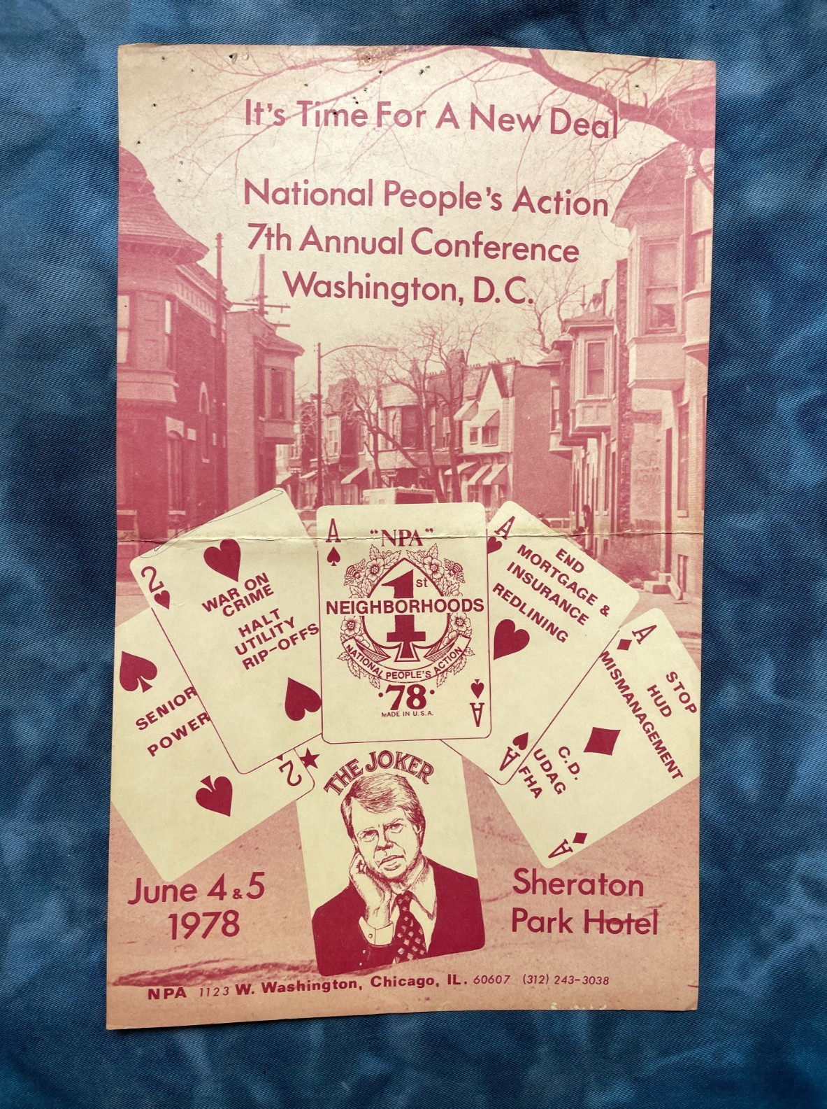 Vintage People's Action Washington DC 1978 Flyer Poster NPA Jimmy Carter