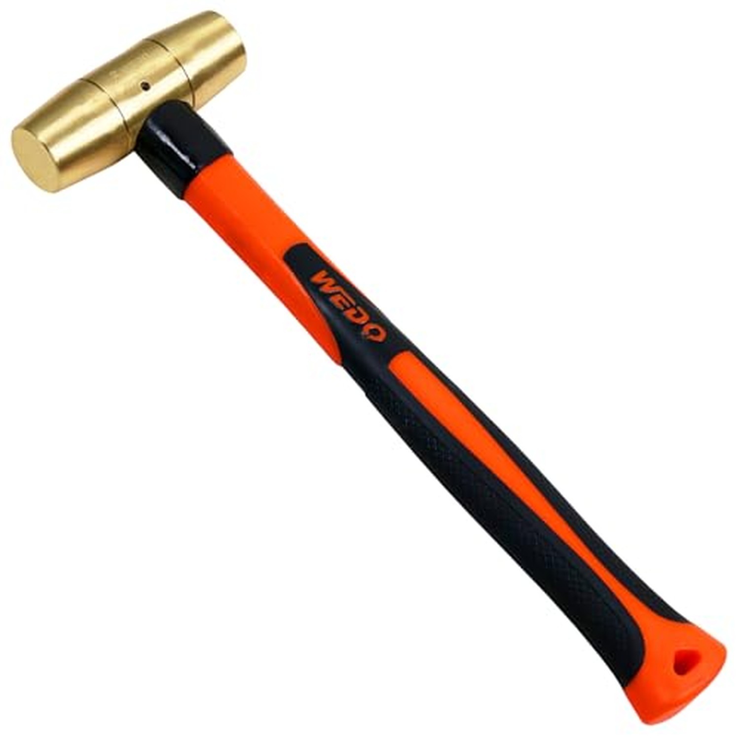 WEDO 24oz Brass Hammer,Solid Brass Mallet Hammer with Fiberglass Handle 1-1/2lb
