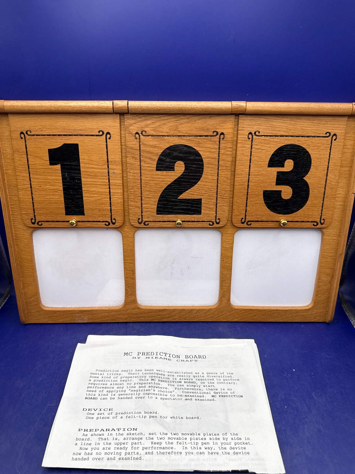 Mikame Craft Prediction Board – Vintage Wooden Stage Mentalism Board