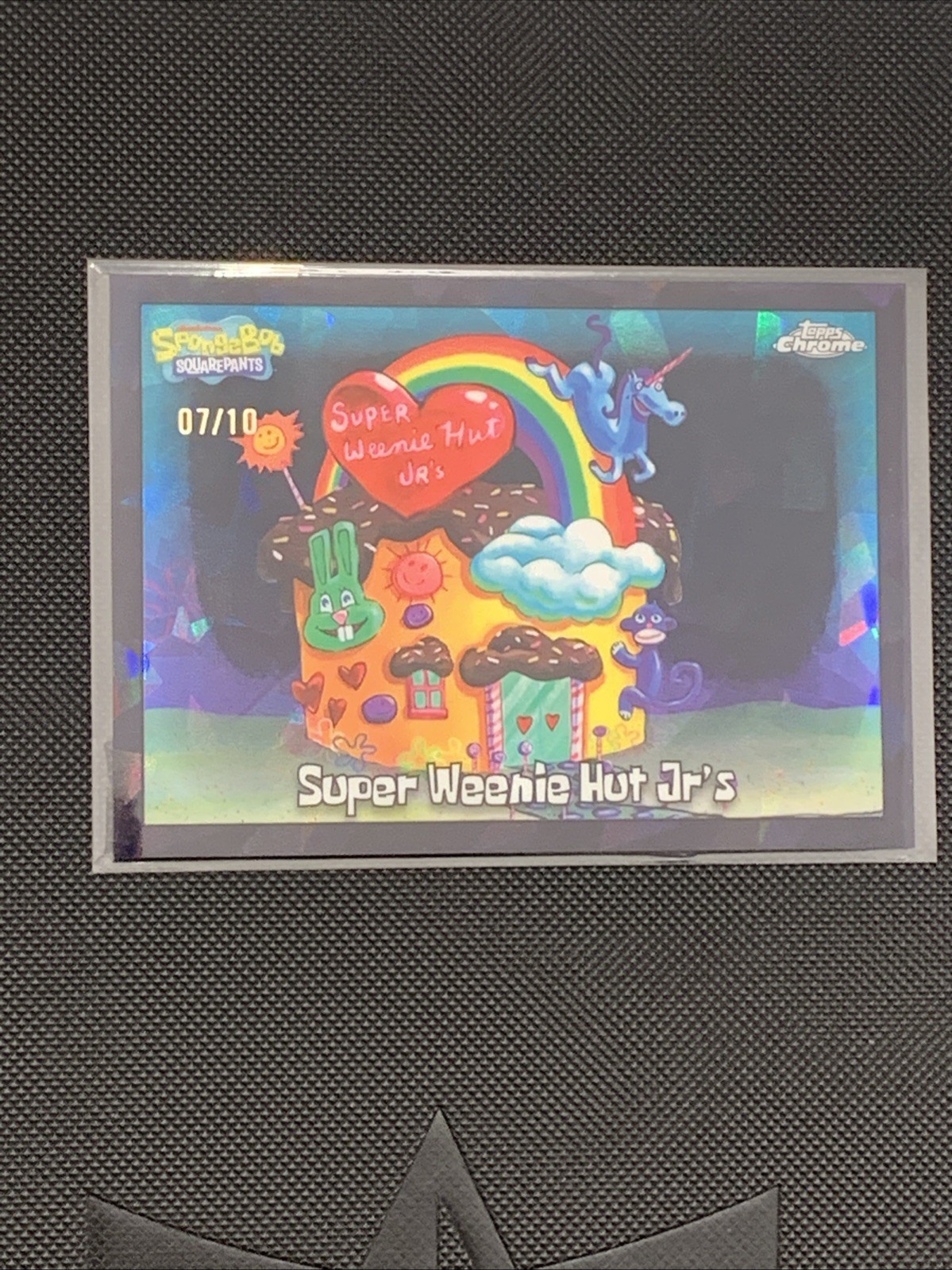 2025 SpongeBob Topps Chrome Sapphire #50 Super Weenie Hut Jr’s Black 7/10 DH