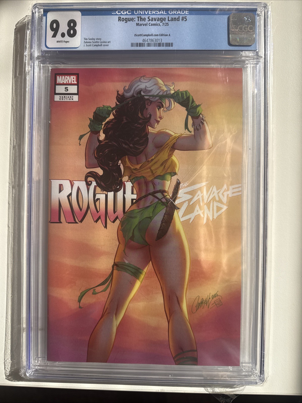 Rogue Savage Land #5 Variant J Scott Campbell A 2025 CGC 9.8 Marvel Low Pop Rogue Savage Land #5 Variant J Scott Campbell A 2025 CGC 9.8 Marvel Low Pop