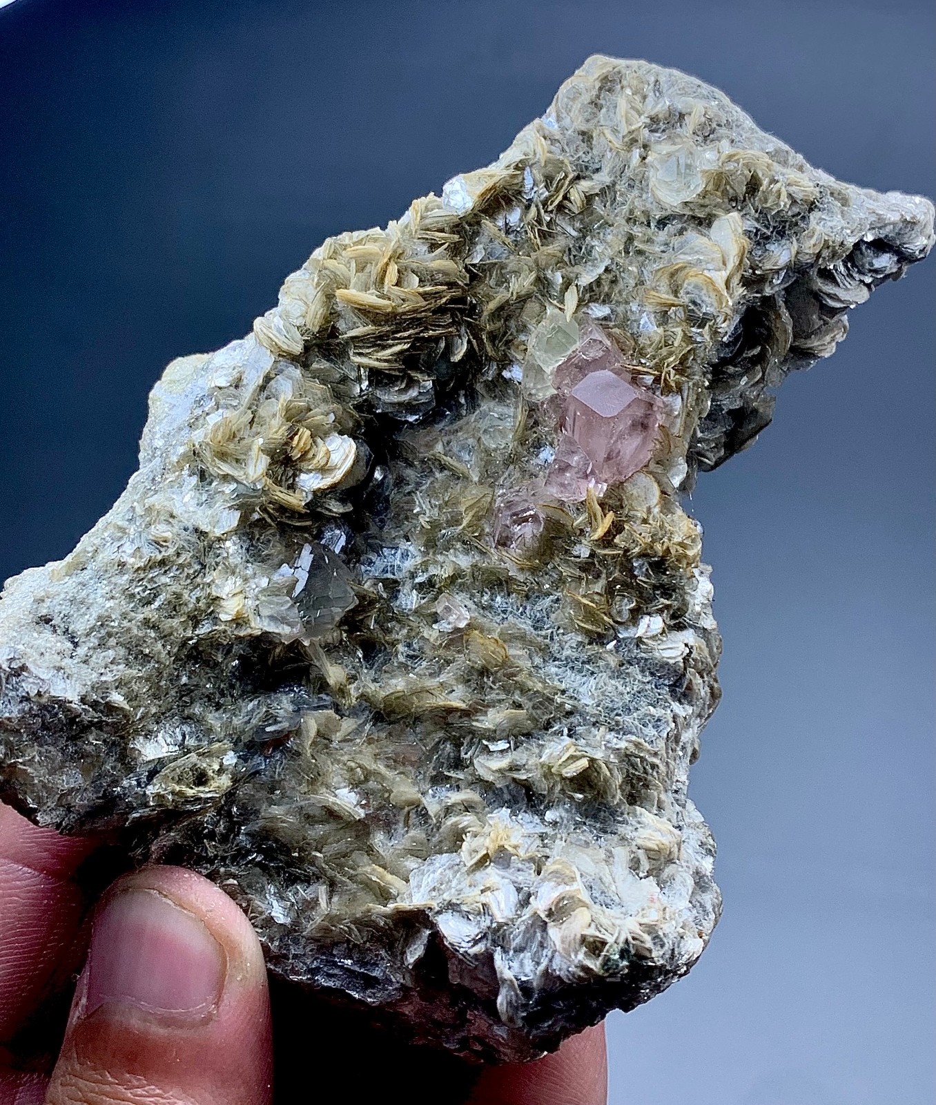 918 Carat Pink Apatite Crystal With Mica Specimen From Pakistan
