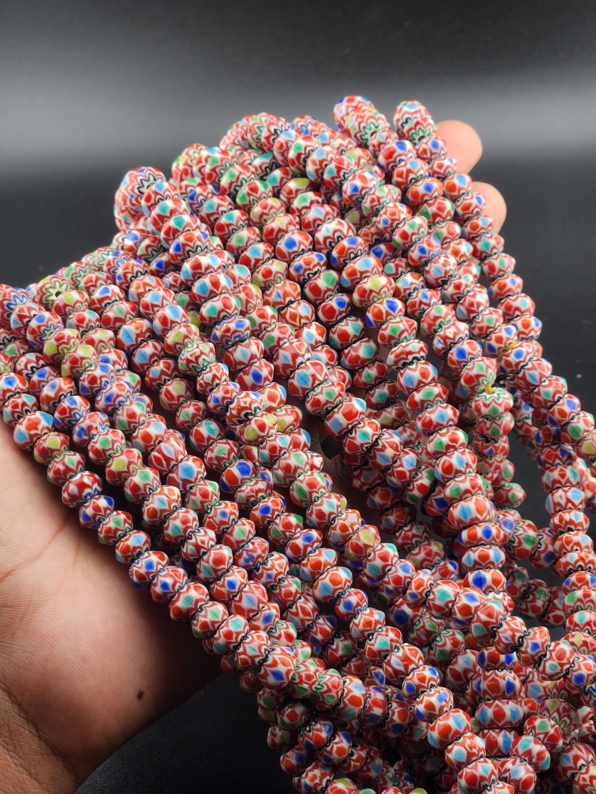 Vintage Venetian Style Chevron Beads 8mm Beautiful Strings Vintage Venetian Style Chevron Beads 8mm Beautiful Strings