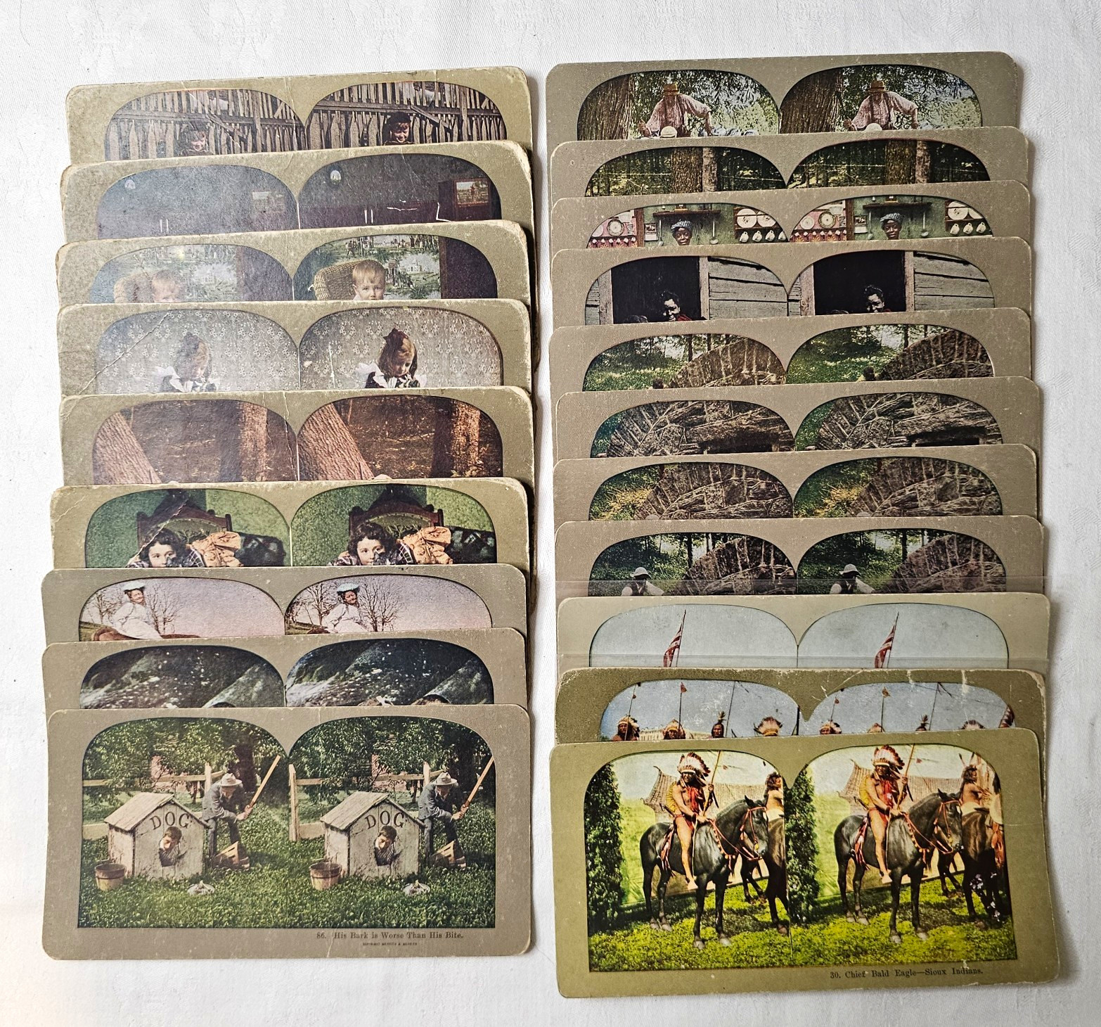 Antique Lot 20 Stereoview Cards Griffith & Griffith Misc 1900