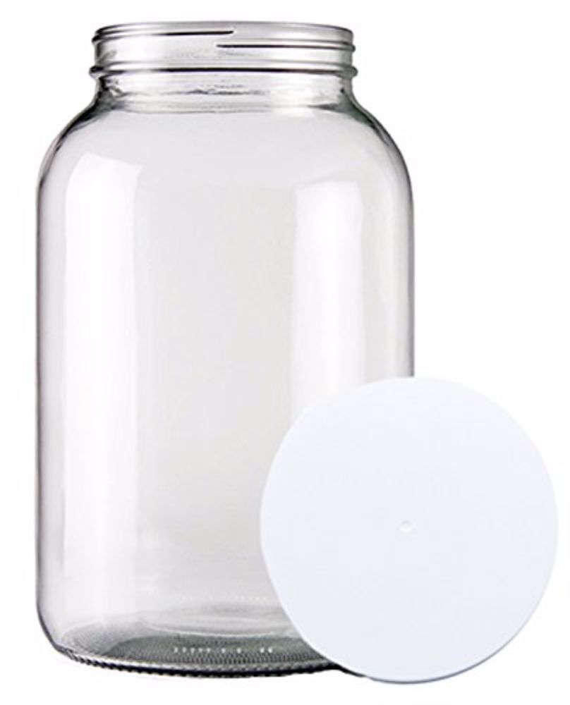 One Gallon Wide Mouth Glass Jar and Lid for Vinegar Making