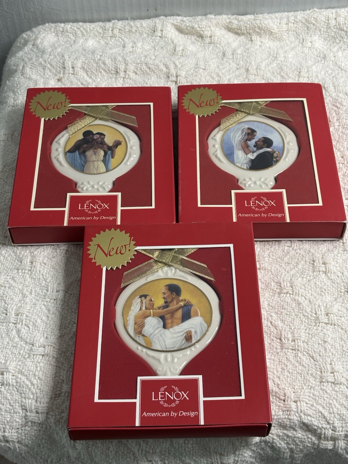 3 Lenox Thomas Blackshear Ornaments Tender Touch,Forever One,Love For A Lifetime 3 Lenox Thomas Blackshear Ornaments Tender Touch,Forever One,Love For A Lifetime