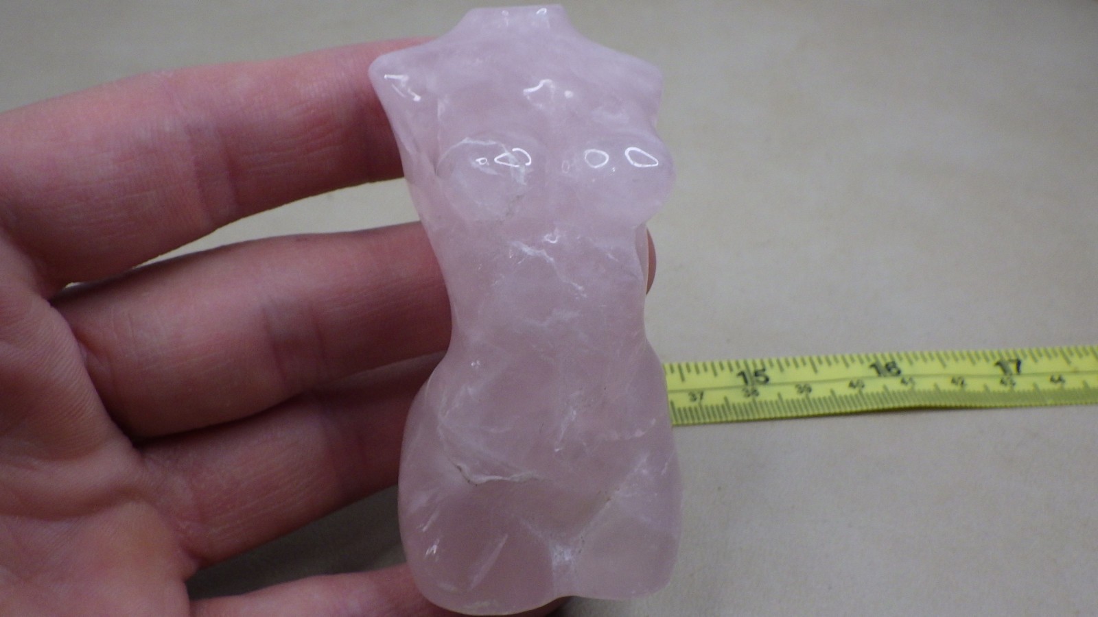 Gorgeous Carved Goddess Torso Rose Quartz Unconditional Love