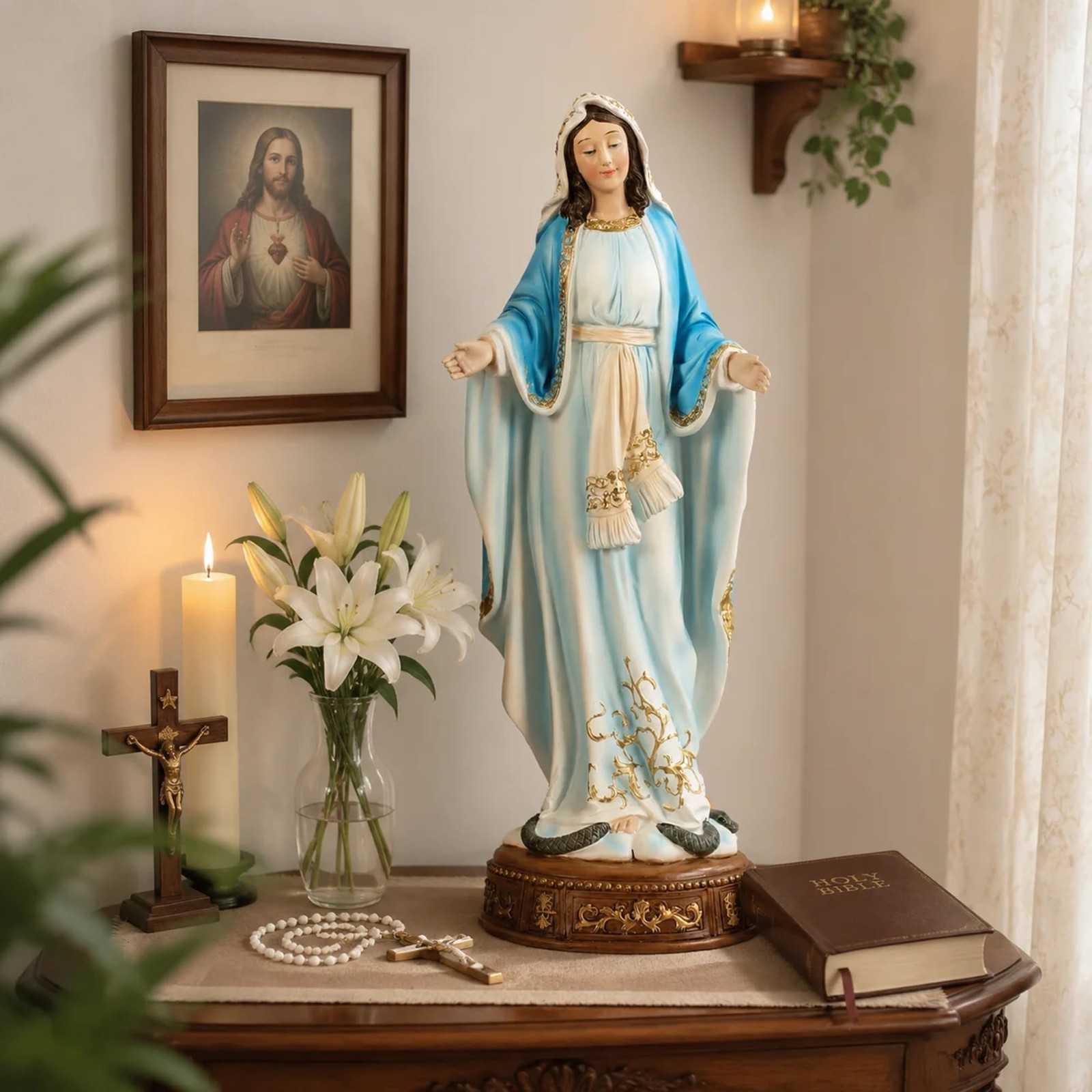 Ultym 12-Inch Virgin Mary Statue, Catholic Our Lady of Grace Ultym 12-Inch Virgin Mary Statue, Catholic Our Lady of Grace
