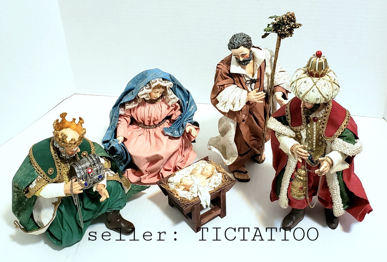 🔥 MIDWEST IMPORTERS 5 Piece NATIVITY SET Hand Crafted CLOTHTIQUE Paper Mache