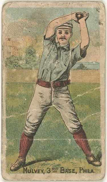 Photo:Philadelphia Joe Mulvey 1887 Quakers Baseball Card Portrait 3rd Base