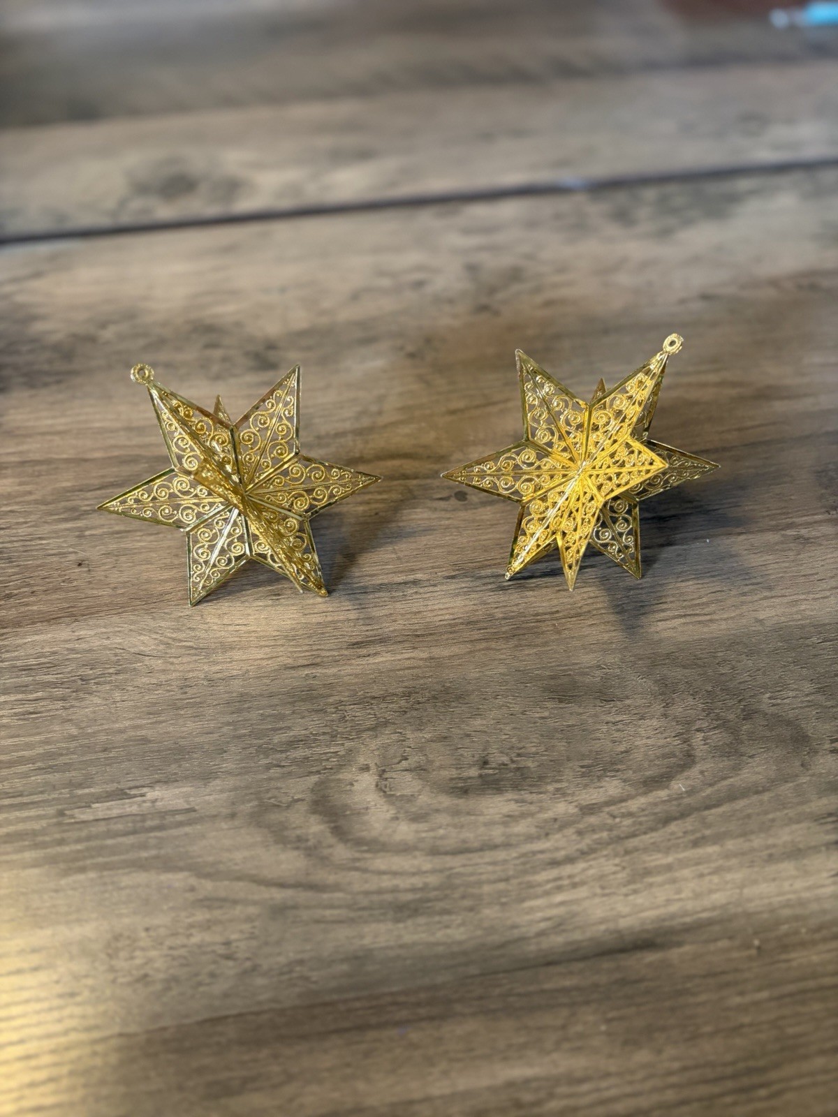 Vintage Eckartina West Germany Gold Filigree 3-D Star Christmas 3.5\