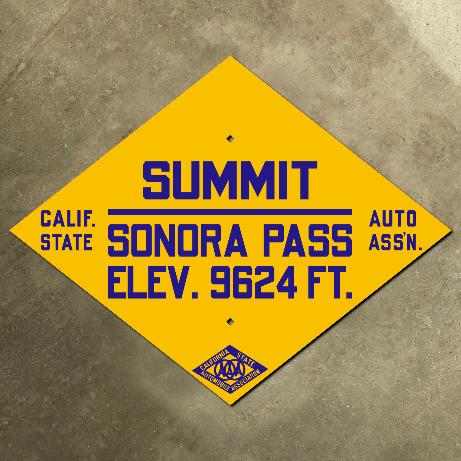 Sonora Pass summit California CSAA highway 108 road sign auto club AAA diamond Sonora Pass summit California CSAA highway 108 road sign auto club AAA diamond
