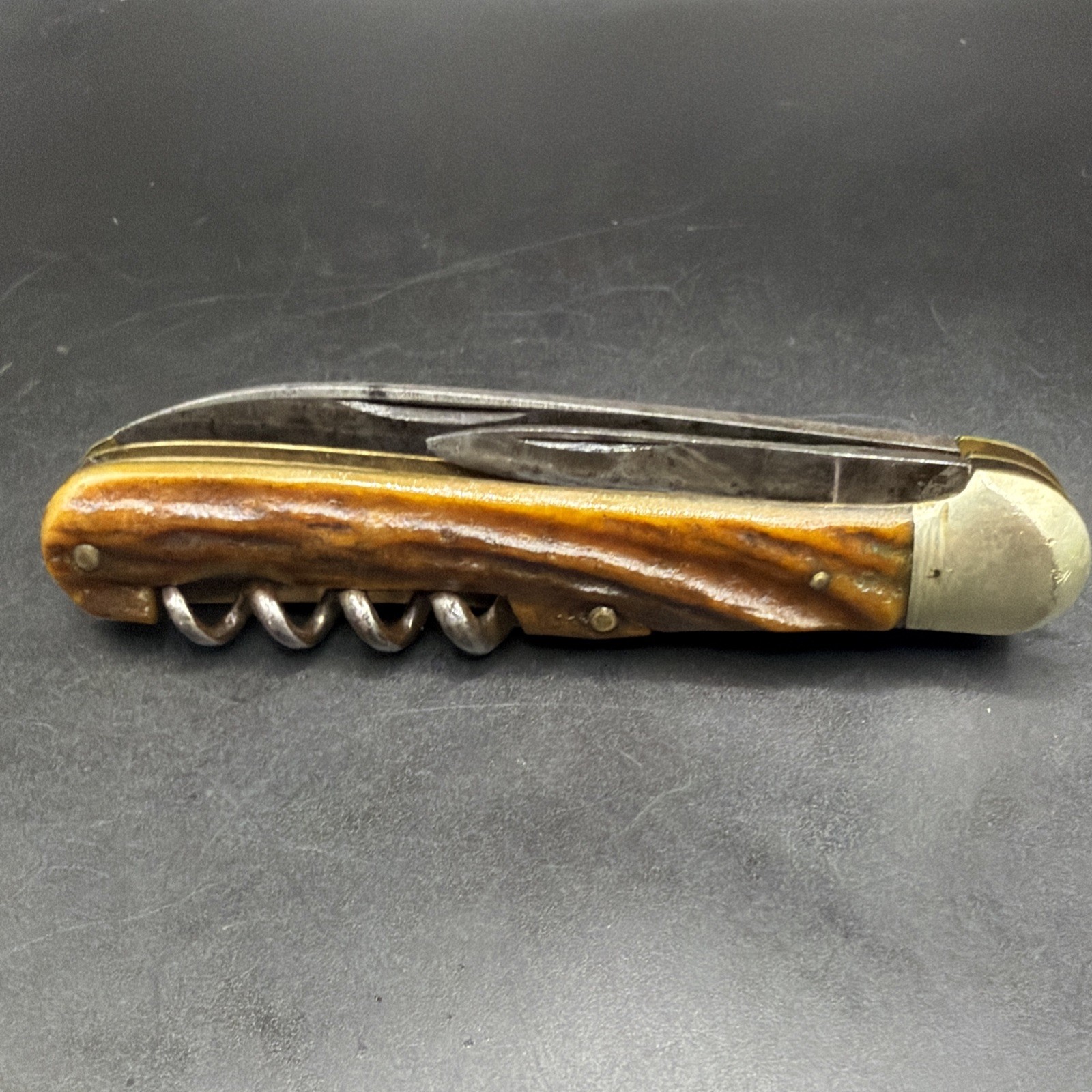 Vintage G Grafrath Solingen Germany Genuine Stag Corkscrew Pocket Knife Vintage G Grafrath Solingen Germany Genuine Stag Corkscrew Pocket Knife