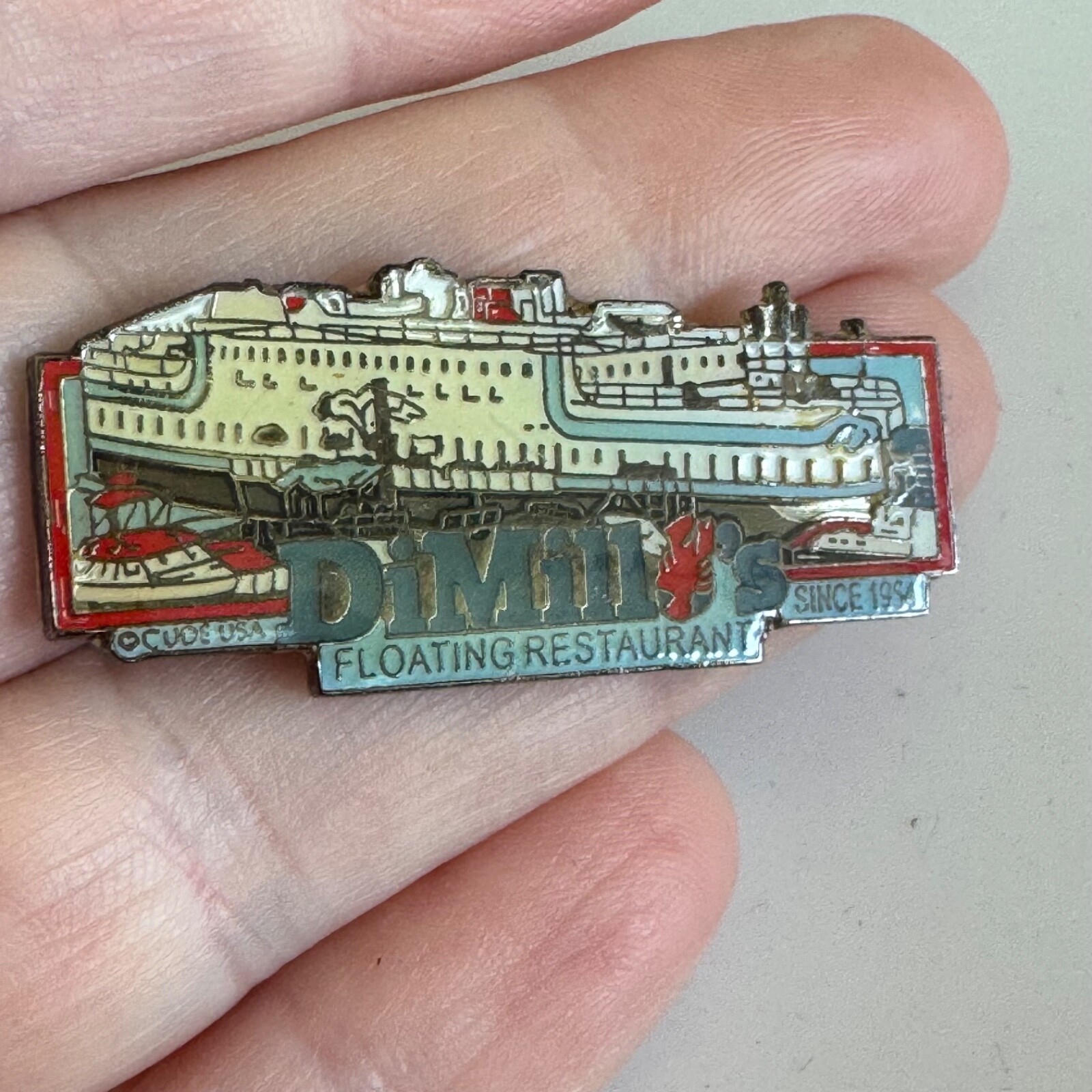 Vtg DiMillo’s on the Water Floating Restaurant Lapel Pin – Portland Maine Rare Vtg DiMillo’s on the Water Floating Restaurant Lapel Pin – Portland Maine Rare