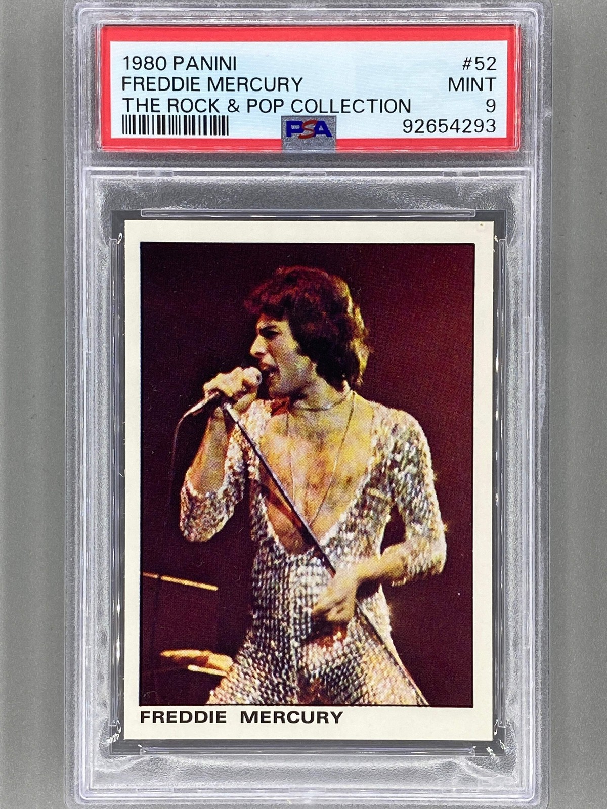 1980 Panini #52 Freddie Mercury The Rock & Pop Collection PSA 9 - Pop 10 (Music)