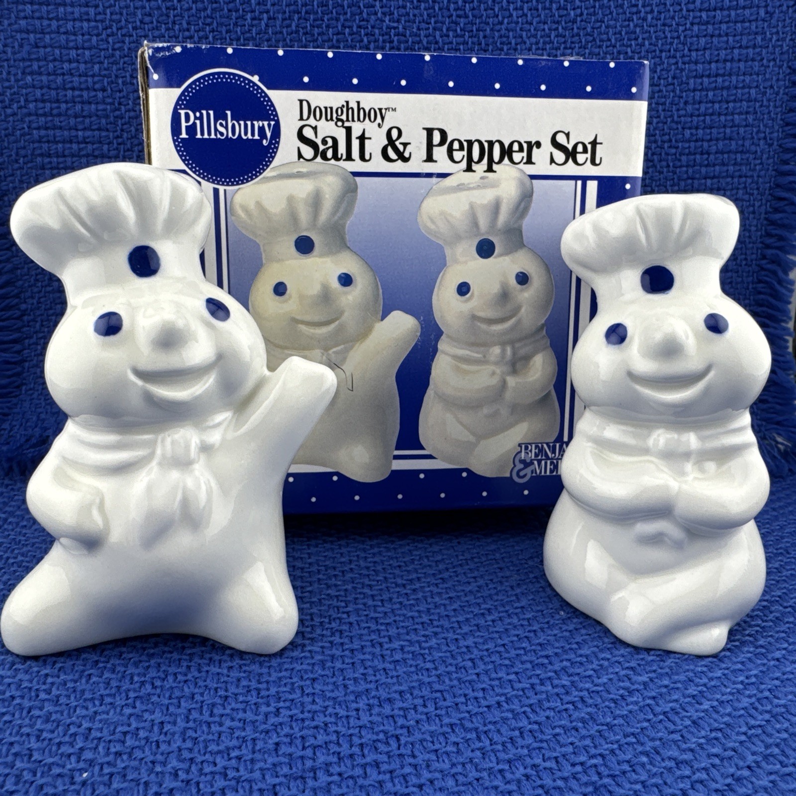 Pillsbury Doughboy Salt & Pepper Shaker Set Benjamin & Medwin 1997 Cartoon