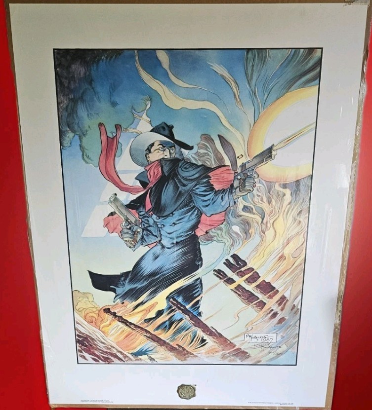 1987 'The Shadow - Ablaze' Signed Print by Michael Kaluta #1414/2500