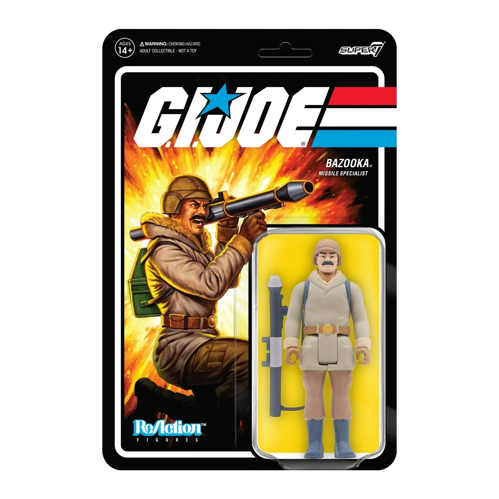 Bazooka G.I. Joe Super 7 Reaction Action Figure 3.75\