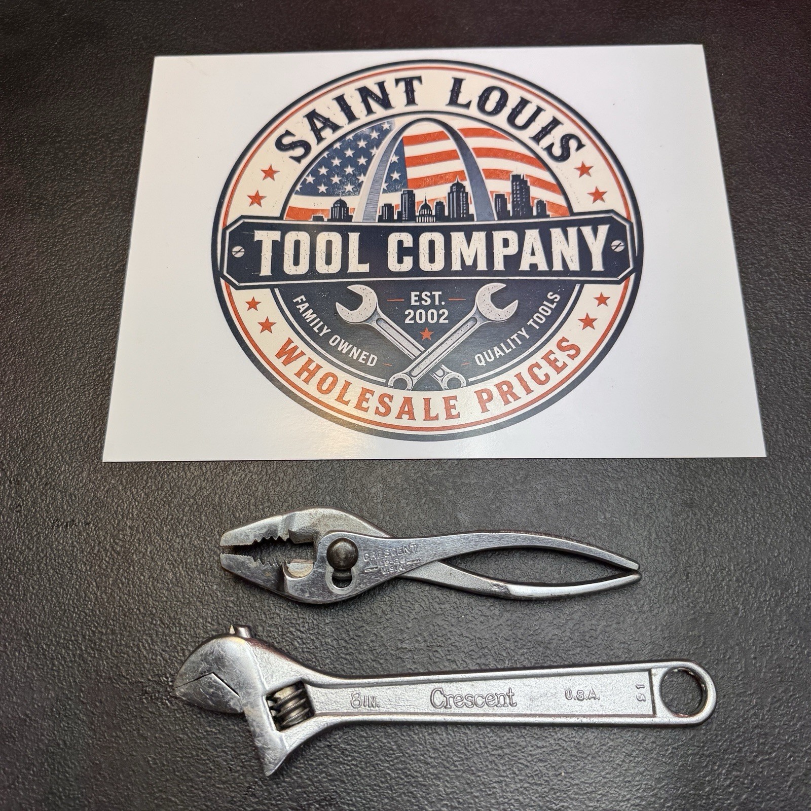 Vintage Crescent USA 8” Adjustable Wrench & LS-26 Slip Joint Pliers – Tool Set