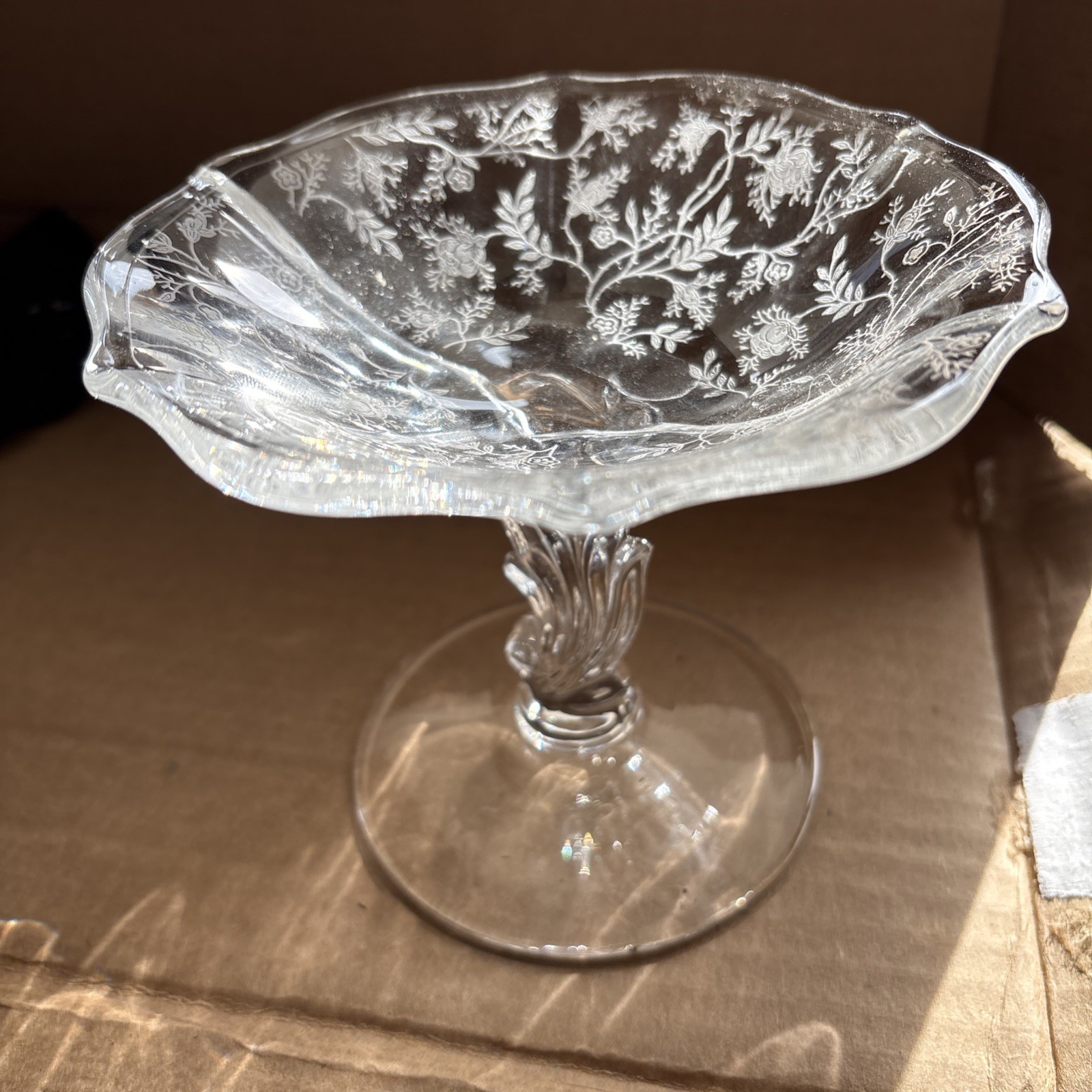 Fostoria Baroque Shirley Compote Pedestal Cheese Plate Stand Shirley