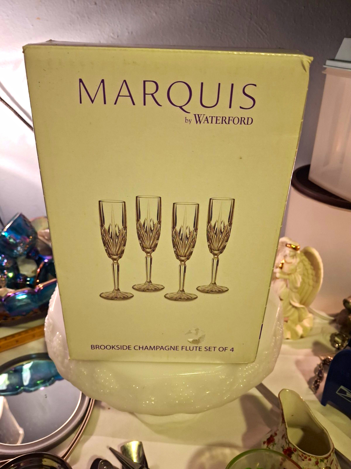 NIB Marquis by Waterford Brookside Cut Stemmed Champagne Flutes 6 oz Set of 4