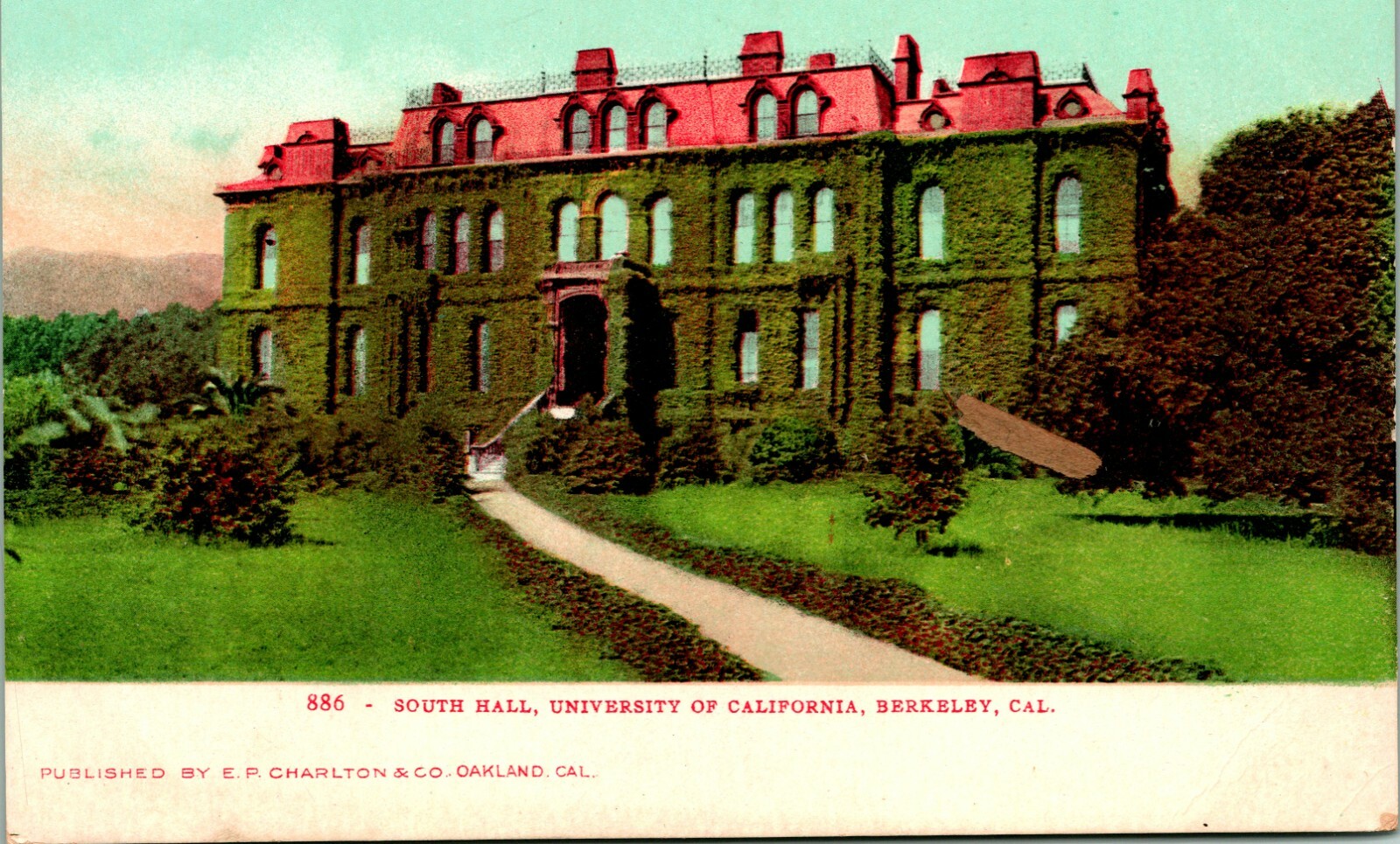 Vtg 1910s Postcard - South Hall, University of California Berkeley, CA