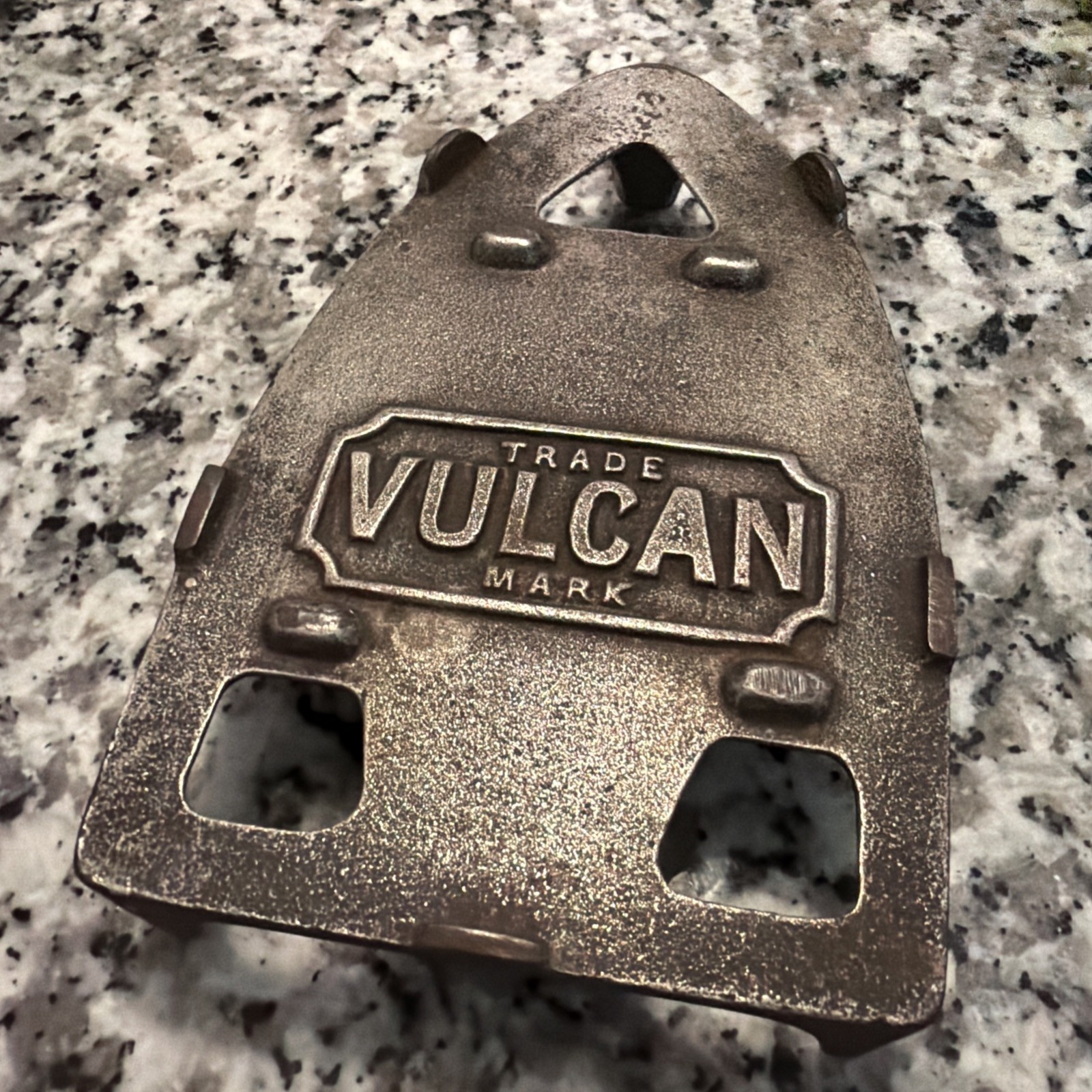 Antique Vulcan Sad Iron Trivet Cast Iron Ornate Laundry Rest Footed