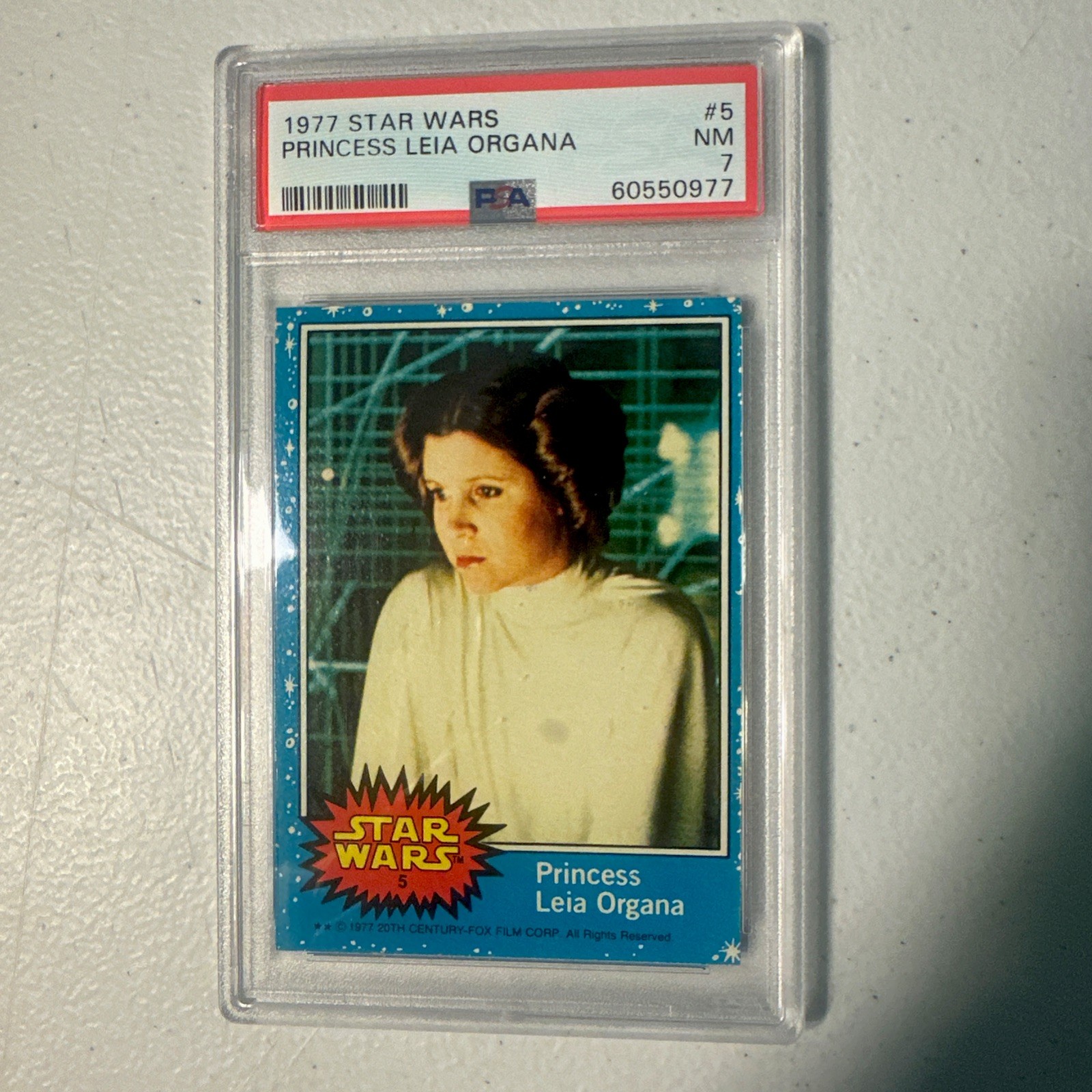 1977 TOPPS STAR WARS PRINCESS LEIA ORGANA #5 PSA 7 1977 TOPPS STAR WARS PRINCESS LEIA ORGANA #5 PSA 7
