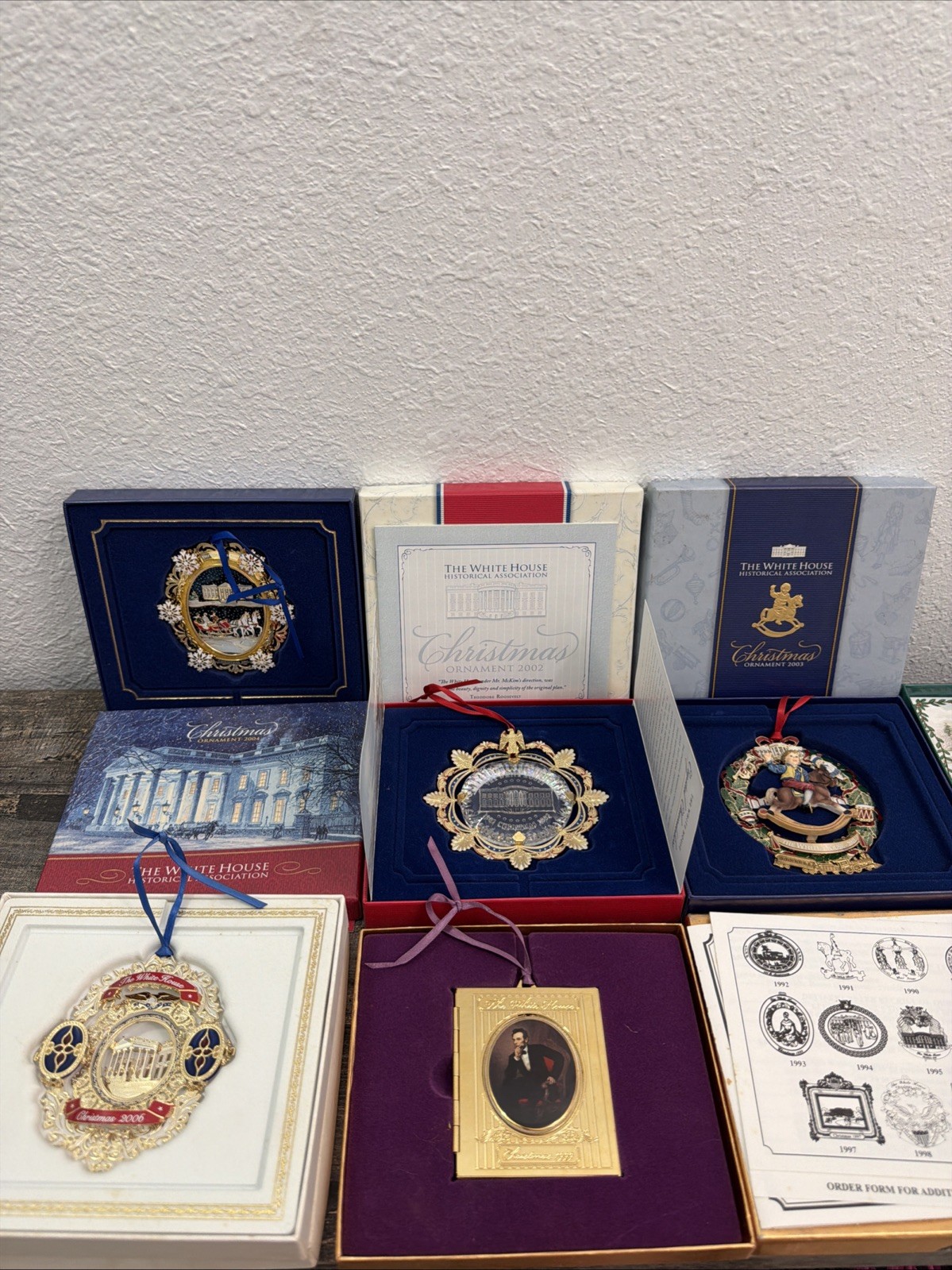 Vintage The White House Historical Association Christmas Ornament Lot 5