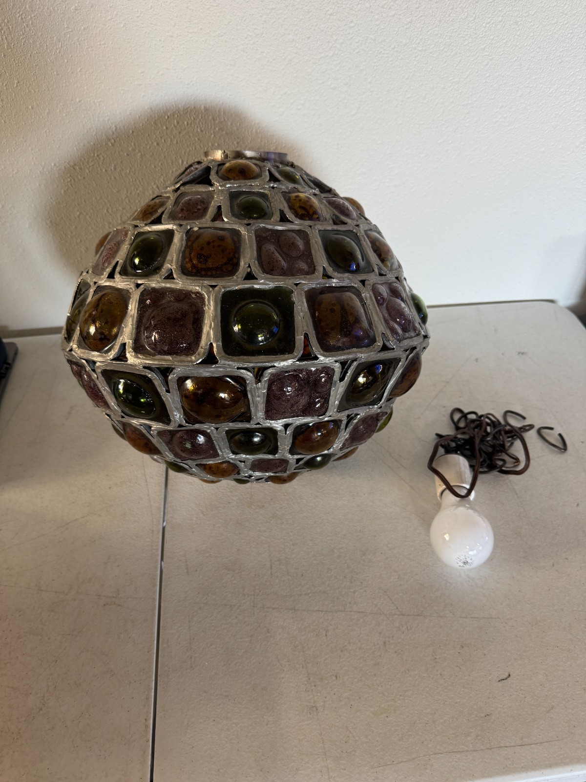 1960s Vintage Brutalist Art Glass Globe Light by Felipe Derflingher for Feders 1960s Vintage Brutalist Art Glass Globe Light by Felipe Derflingher for Feders