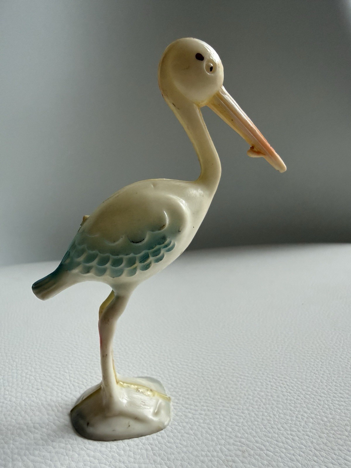 Vintage 1960s Plastic Stork Baby Shower Cake Topper Birth Nursery Decor