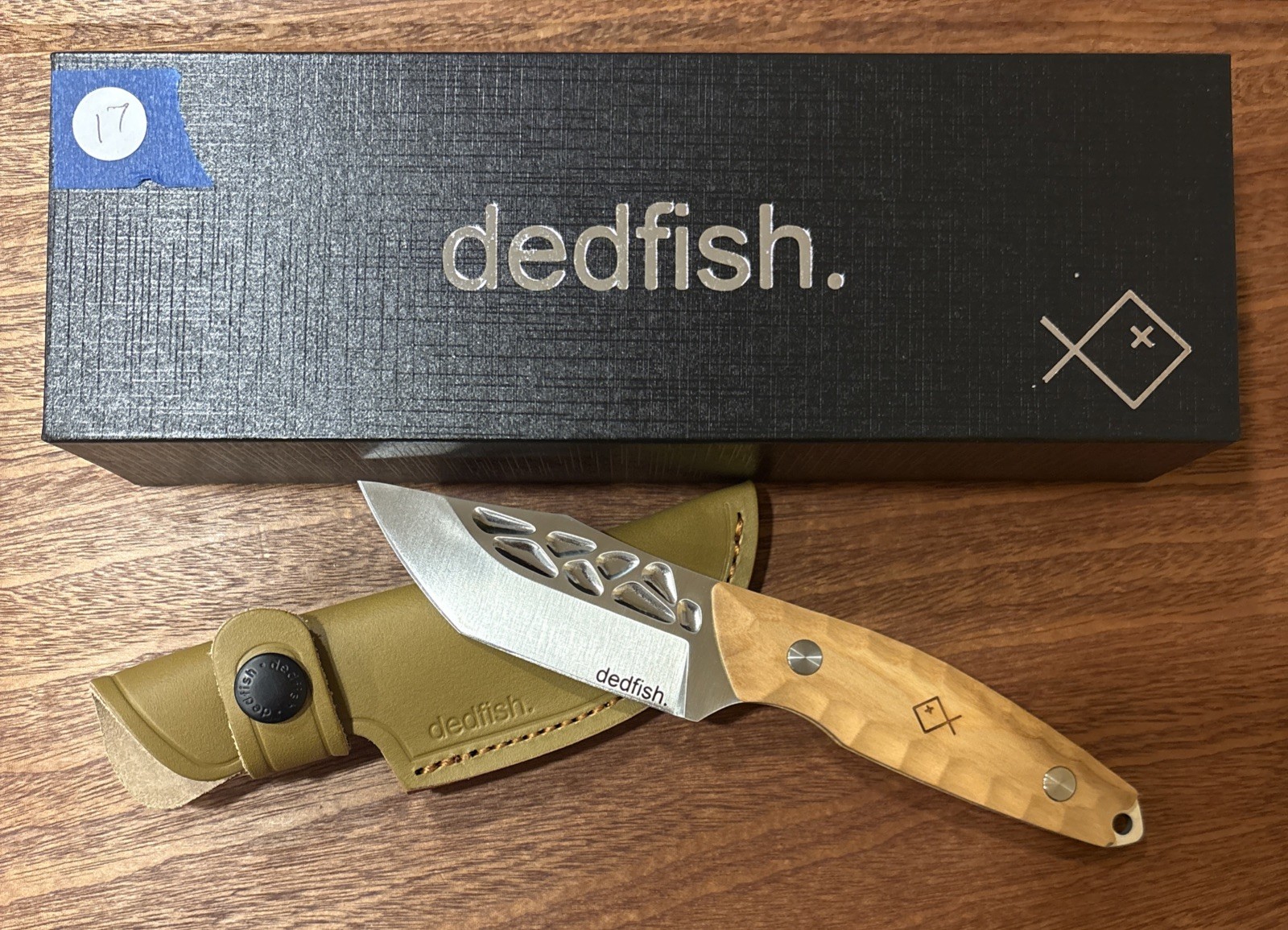 Dedfish McCrea VG10 Stainless Steel W/ Olive Wood Handle and Leather Sheath New