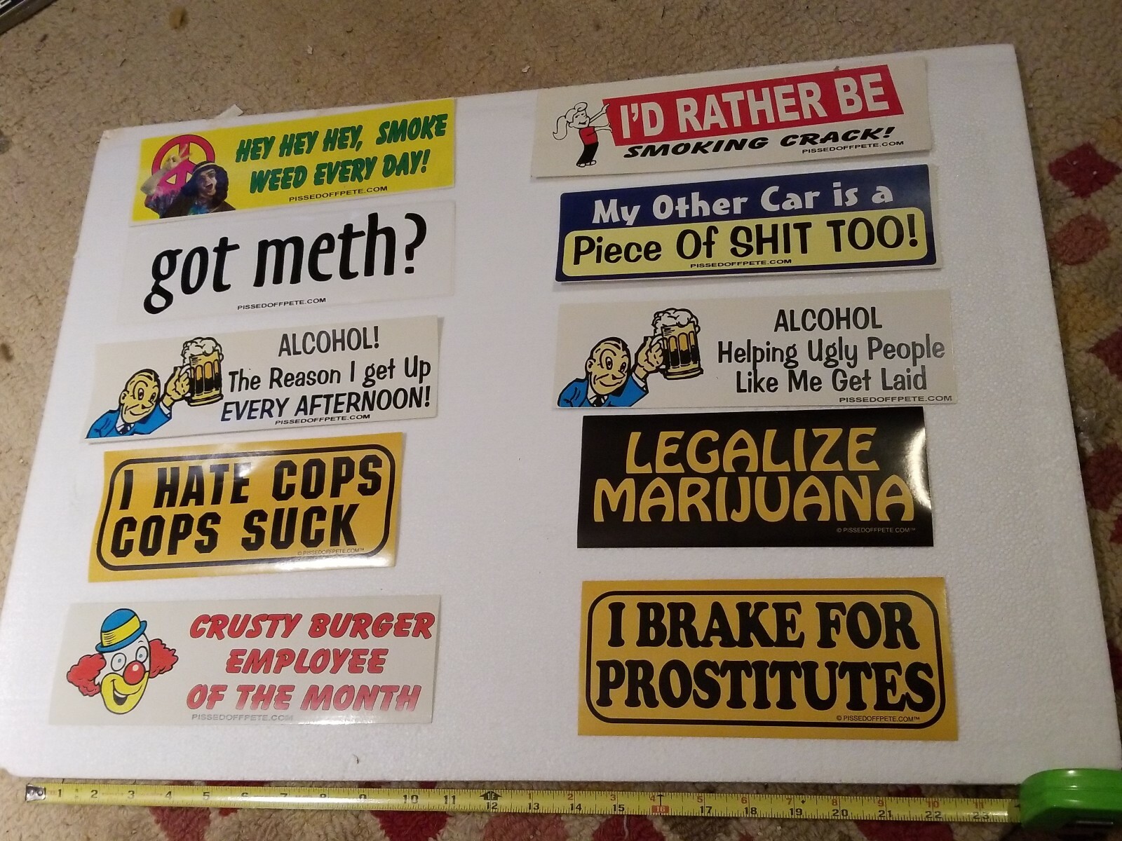 funny bumper stickers for cars gag gifts prank joke for amusement purposes only