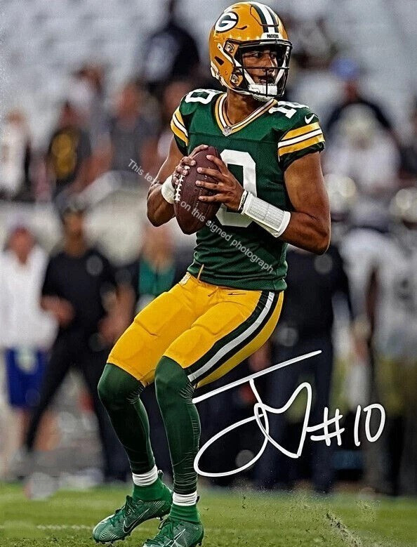 Jordan Love Packers Signed Autograph 8x10 Photo NFL Football Quarterback HD249