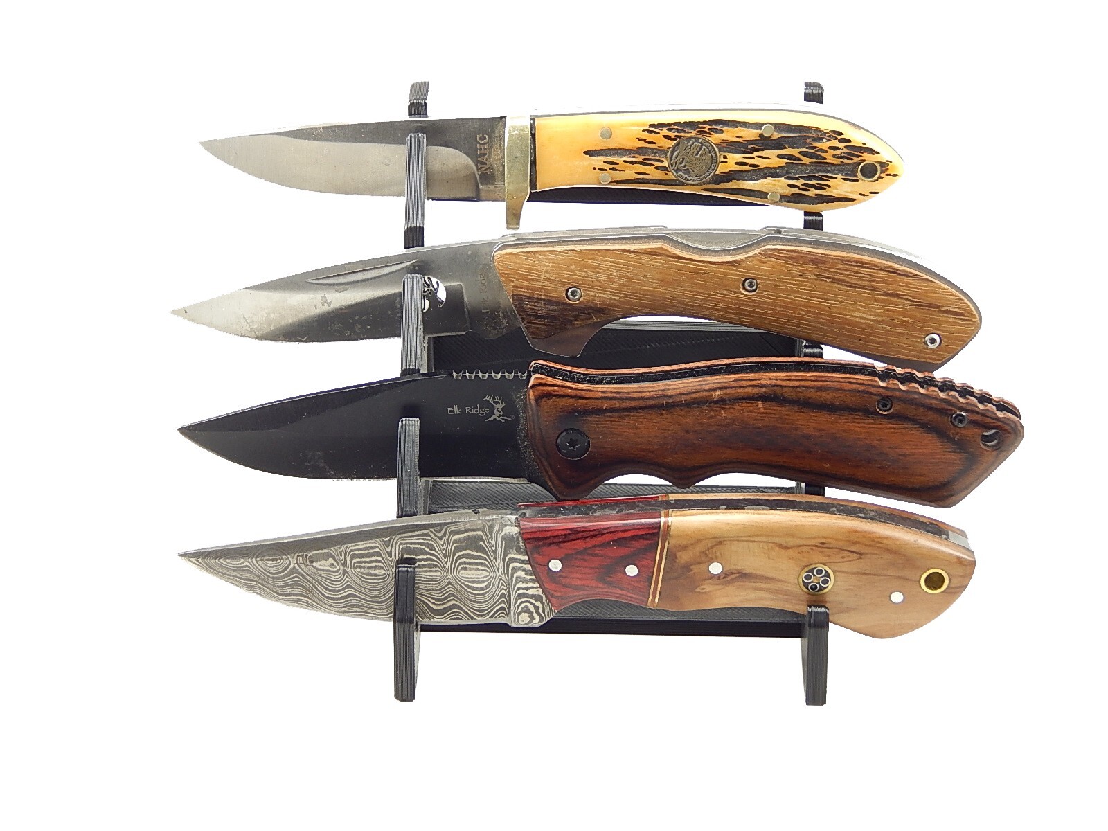 4 Knife Display Stand Rack Holder For Medium To Large Knives Holds Four Blades 4 Knife Display Stand Rack Holder For Medium To Large Knives Holds Four Blades