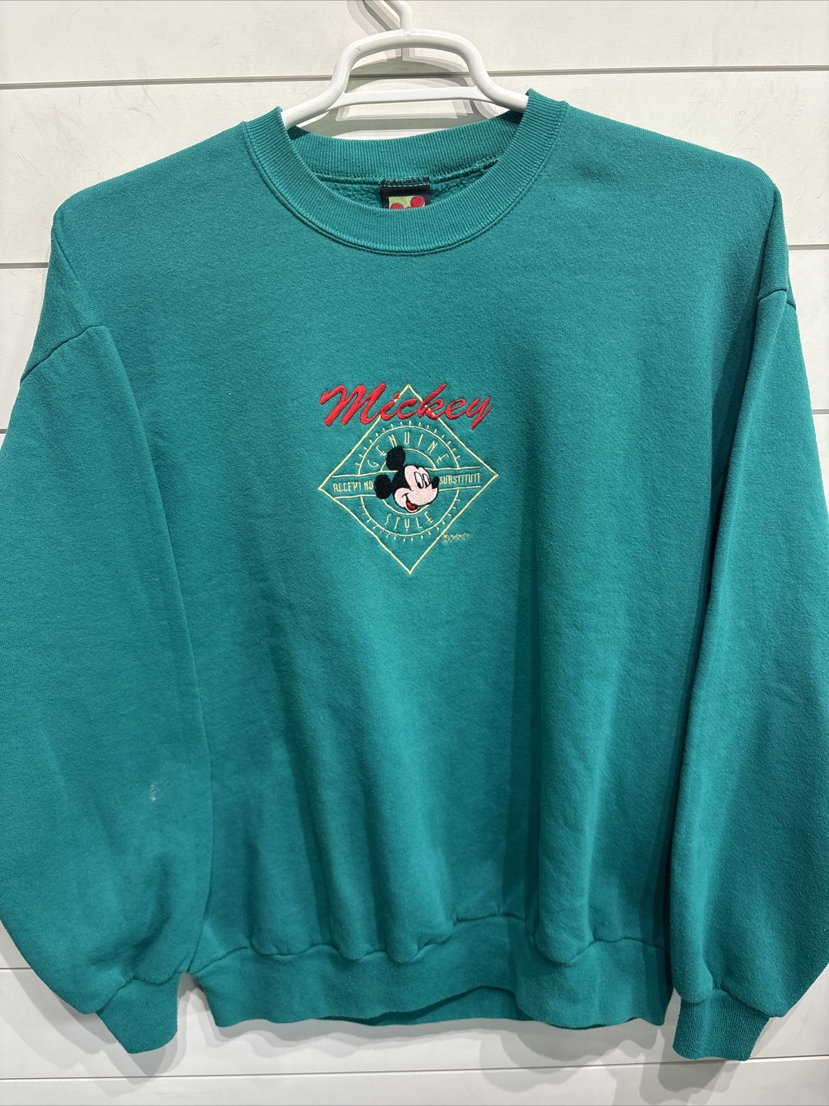VTG Walt Disney Mickey Mouse Embroidered Crewneck Sweatshirt Mens XL USA MADE