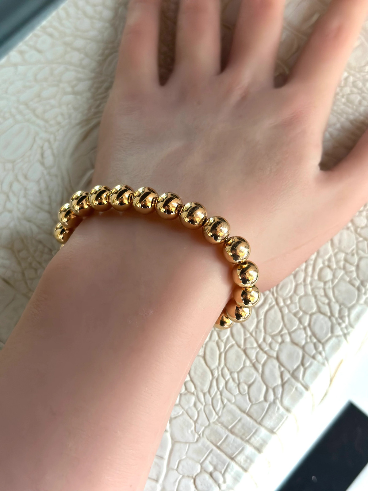 18K Bead Stretch Bracelet