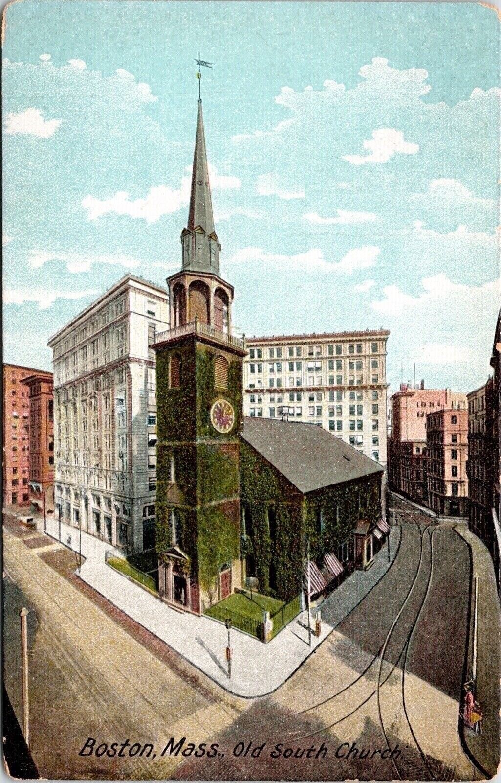 Boston Mass Old South Church Antique Divided Back Boston Cavalry Postcard